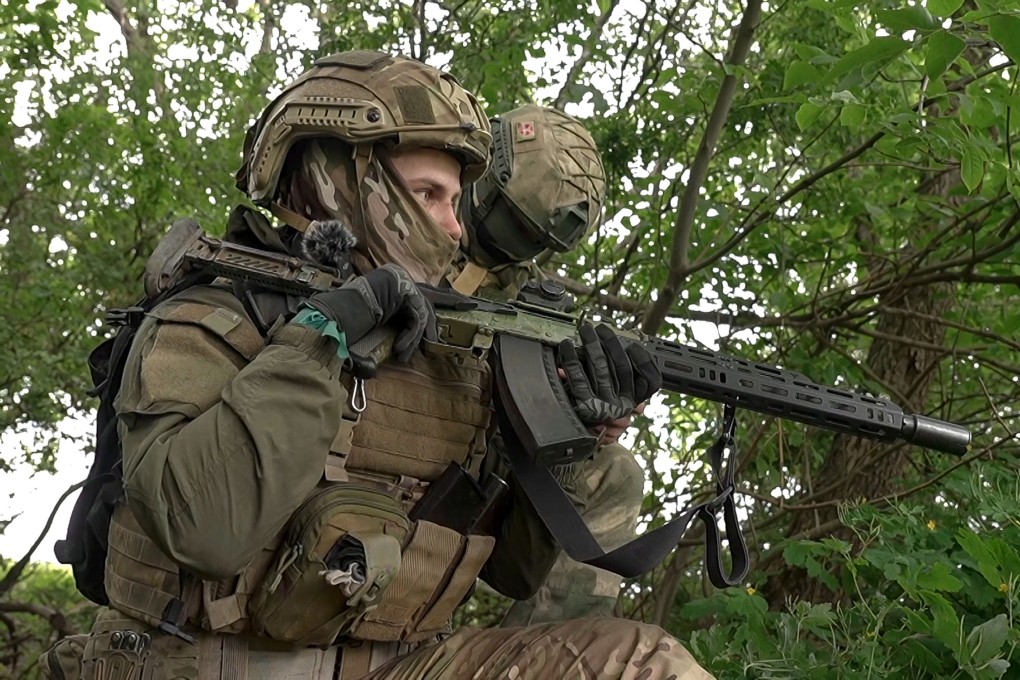 Russian soldiers at an undisclosed location in Ukraine. On Sunday, Russia said its forces had taken control of the village of Urozhaine in Ukraine’s eastern Donetsk region. Photo: Russian Defence Ministry Press Service via AP
