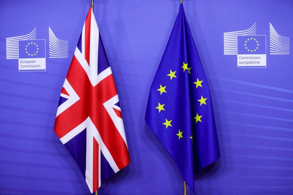 The EU flag and the British flag. UK PM Keir Starmer has vowed to turn a page with the EU. Photo: AFP