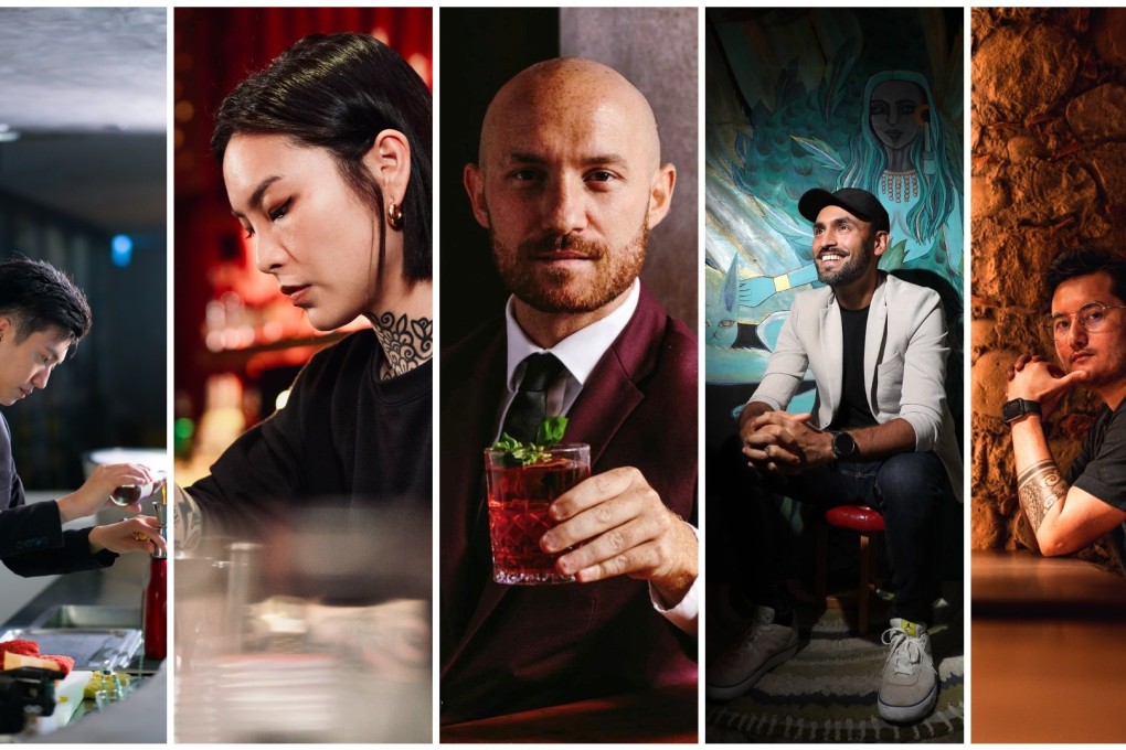 Top Hong Kong bartenders (from left) Leo Ko, Jade Lau, Lorenzo Antinori, Jay Khan  and Ajit Gurung share their go-to bars in the city for beer, wine and cocktails. Photo: Lisa Cam