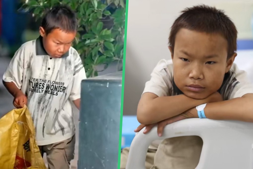 A 13-year-old boy in China who suffers from kidney disease and has to scavenge to feed himself and look after his sick uncle has broken hearts on mainland social media. Photo: SCMP composite/Douyin