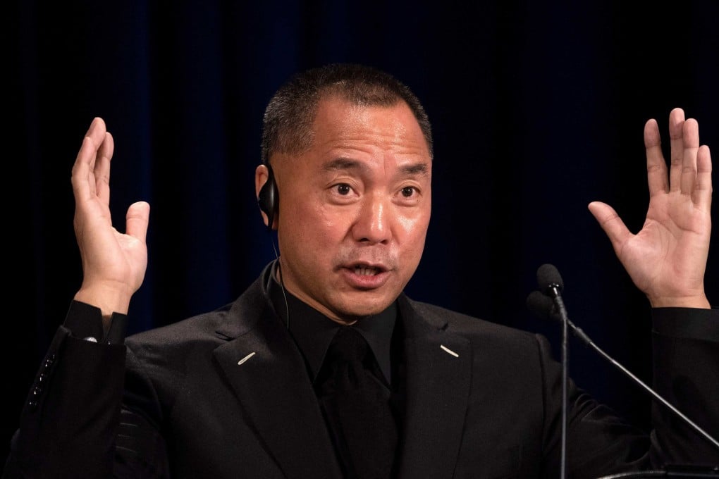 Fugitive Chinese tycoon Guo Wengui holds a news conference in New York in November 2018. Photo: AFP