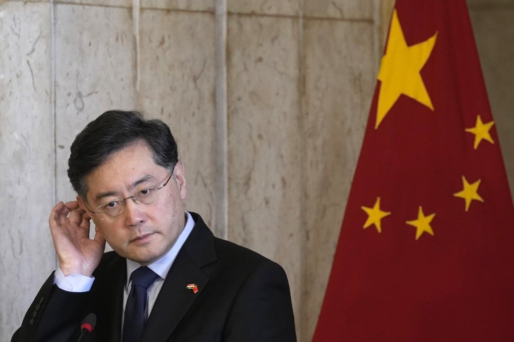 Former Chinese foreign minister Qin Gang was seen in public in June 2023. Photo: AP