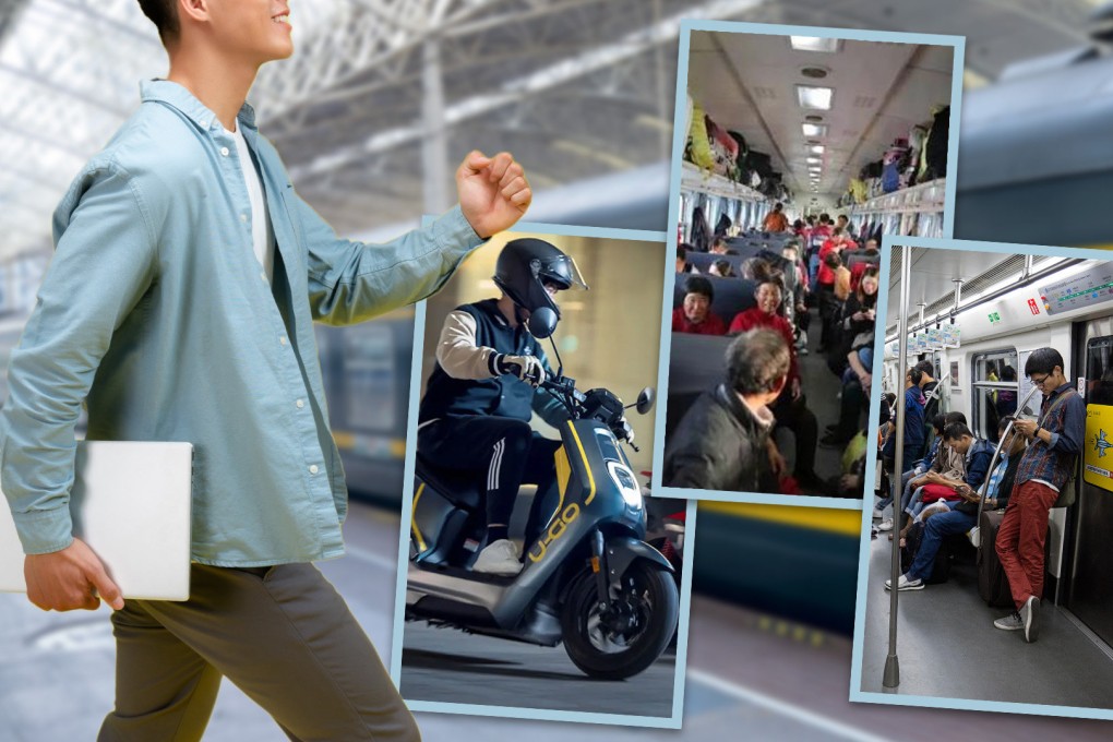 An office worker in China loves his new wife so much he says he is happy to spend six hours each day travelling to and from work. Photo: SCMP composite/Shutterstock/QQ.com/Sohu