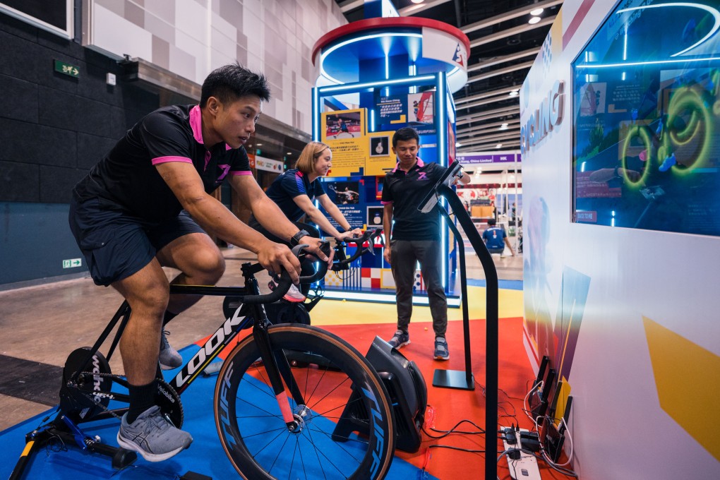 Simulated road and track cycling that allows visitors to understand the determination and perseverance an athlete needs to compete is one of several fitness and wellness activities you can try in Hong Kong this weekend. Photo: HKSI