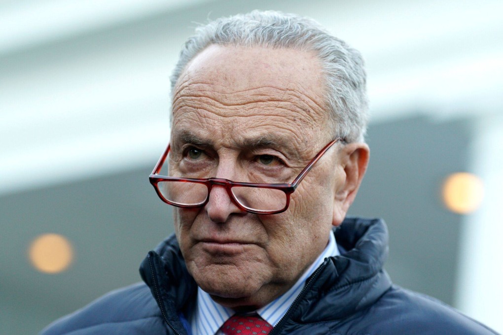 US Senate Majority Leader Chuck Schumer, 73, speaks to the media after a meeting at the White House in January. Photo: Bloomberg