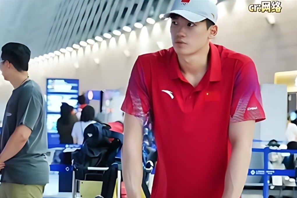 A member of the Chinese swimming team arrives in Paris with their own mattress. Photo: Handout