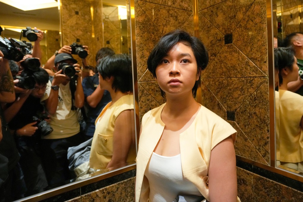 The Hong Kong Journalists Association hold a press conference after the Wall Street Journal’s decision to sack Selina Cheng, chair of the union. Photo: Sam Tsang