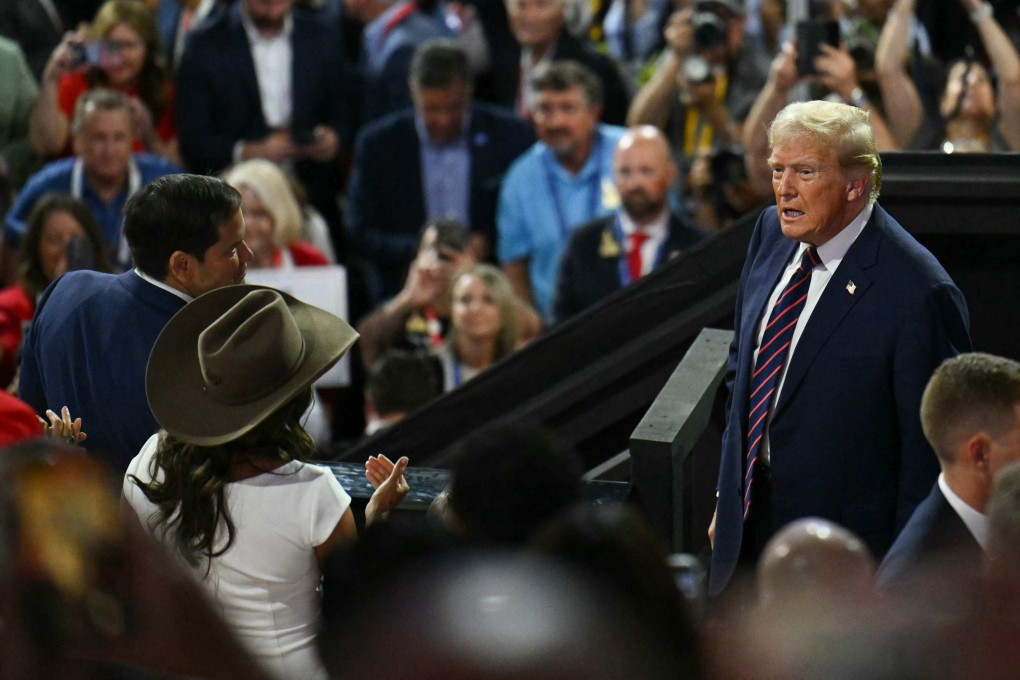 US former president and 2024 Republican presidential candidate Donald Trump looks on during the third day of the Republican National Convention in Milwaukee, Wisconsin on July 17, days after surviving an assassination attempt. Photo: AFP