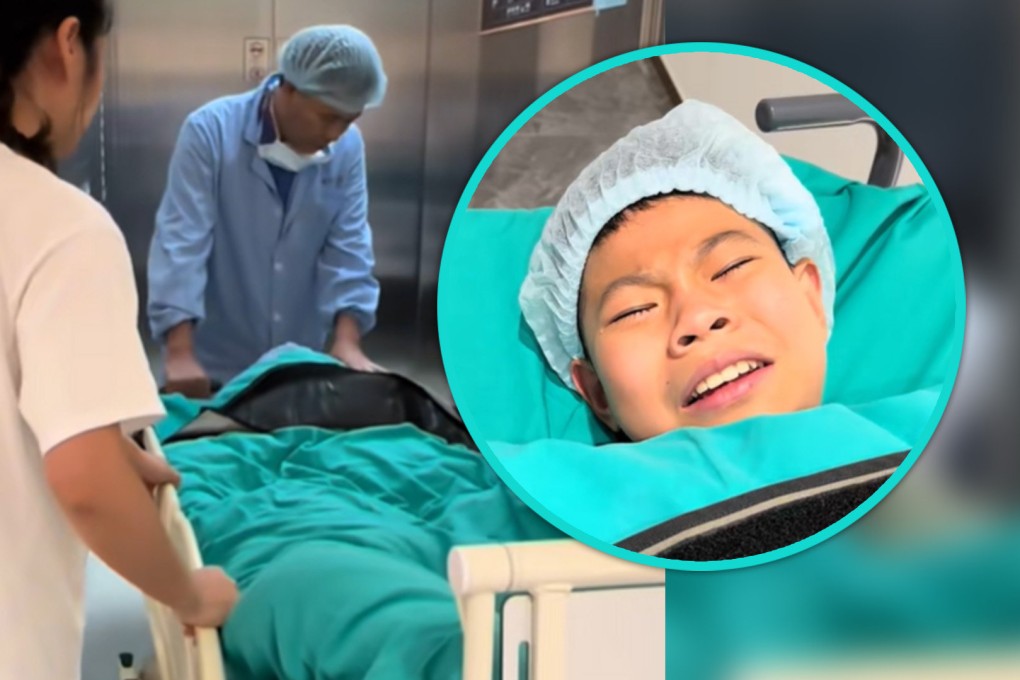 A paralysed 12-year-old boy in China has received waves of sympathy after he told his stepmother prior to surgery that she should have another baby if he did not make it through the operation. Photo: SCMP composite/Douyin
