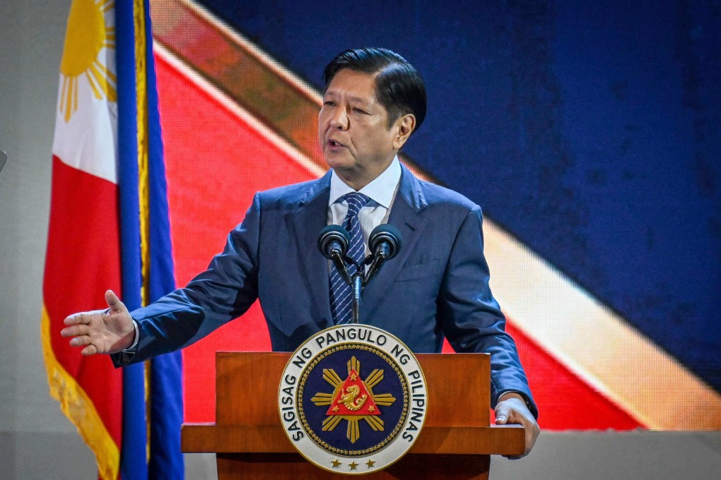 The Philippines’ President Ferdinand Marcos Jnr at a business forum in Metro Manila in May. Photo: AFP