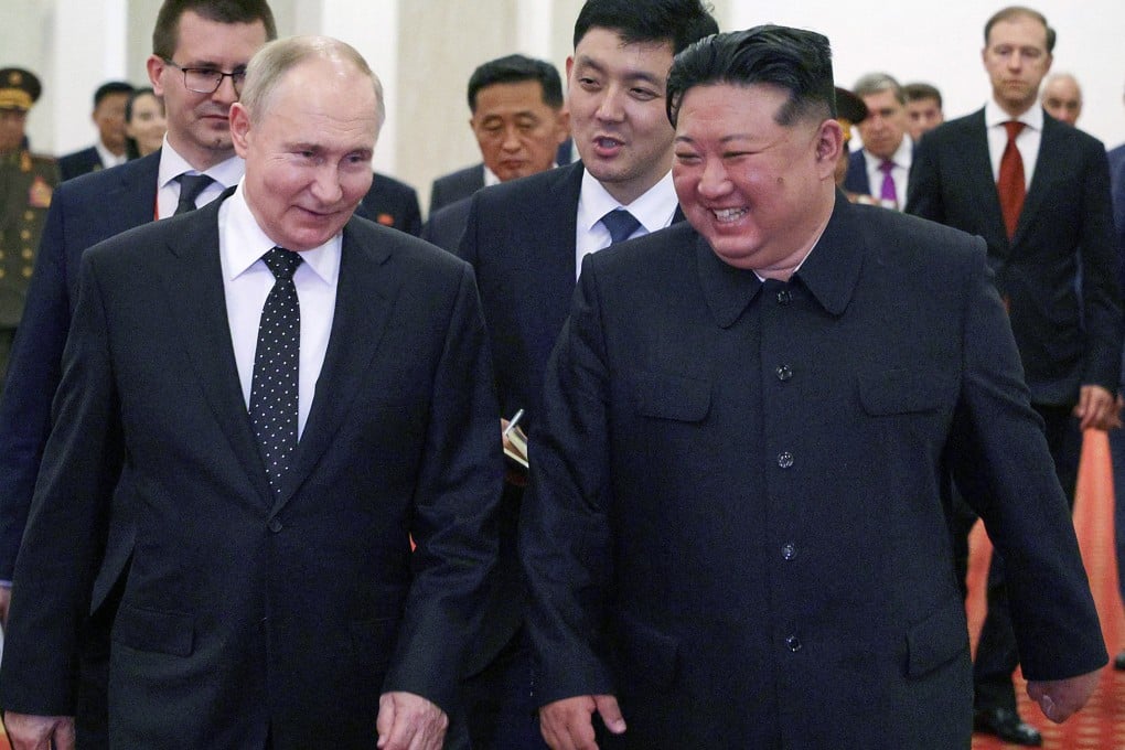 Russian President Vladimir Putin and North Korea’s Kim Jong-un attend a Gala concert in Pyongyang on June 19. Photo: AFP/Getty Images/TNS