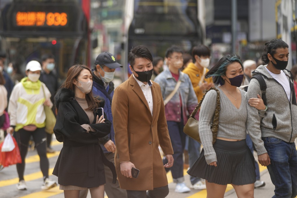 Hongkongers in Causeway Bay wear masks amid strict Covid-19 restrictions in February 2023. File photo: Sam Tsang