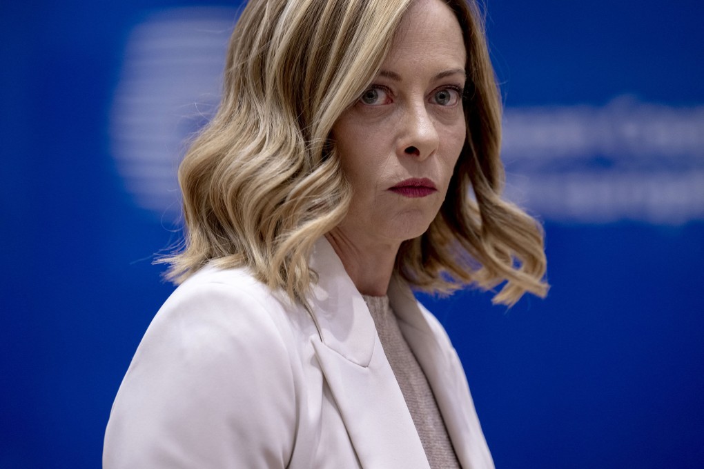 Italy’s Prime Minister Giorgia Meloni arrives for an informal EU leaders summit in Brussels on Wednesday. Photo: TNS