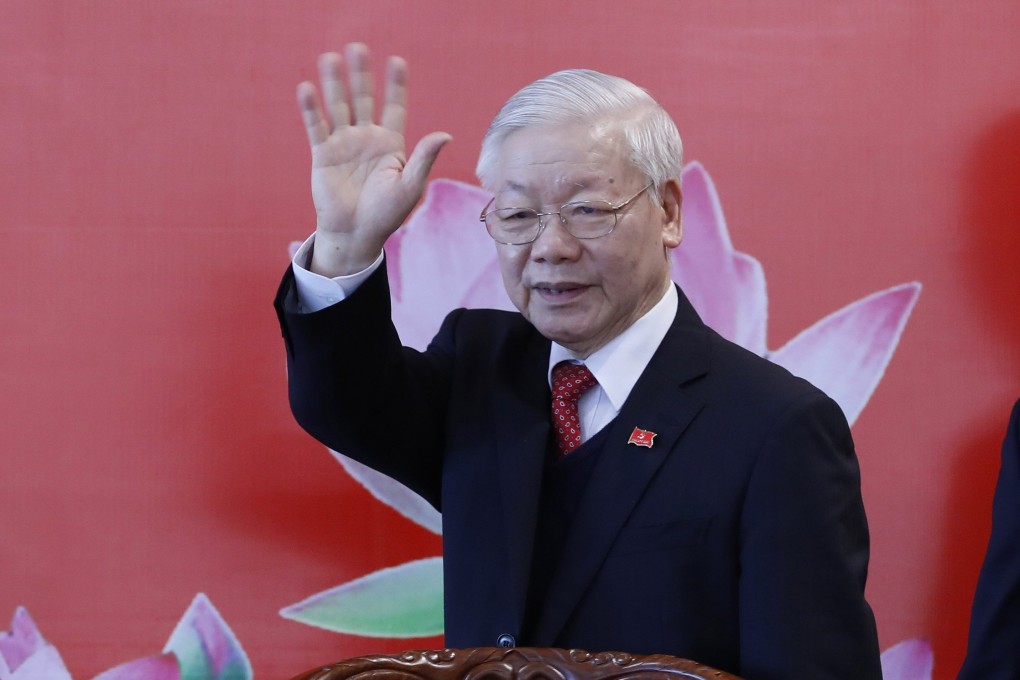 (240719) -- HANOI, July 19, 2024 (Xinhua) -- This file photo taken on Feb. 1, 2021 shows Nguyen Phu Trong attending a press conference in Hanoi, Vietnam. Nguyen Phu Trong, general secretary of the Communist Party of Vietnam Central Committee, passed away at the age of 80, Vietnam News Agency reported on Friday. (VNA via Xinhua)