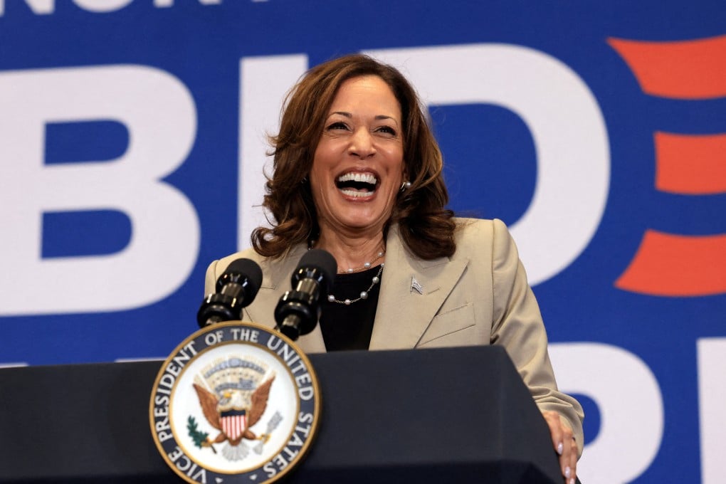 US Vice-President Kamala Harris campaigns in Fayetteville, North Carolina on Thursday. Photo: Reuters