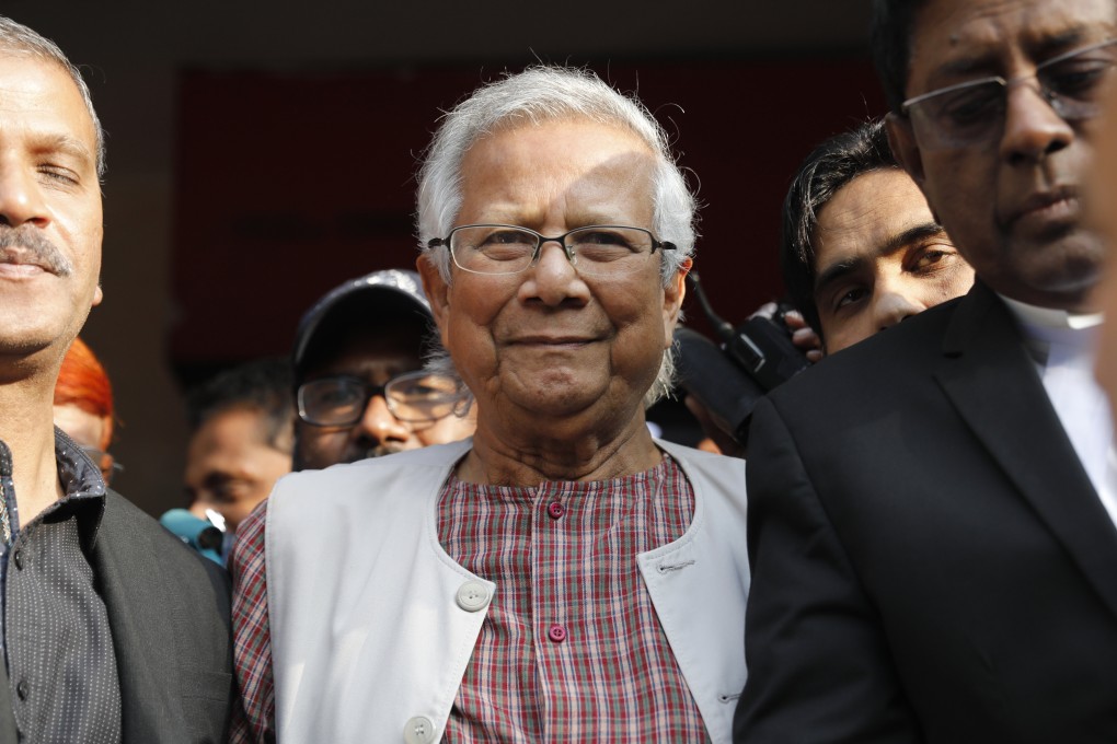 Nobel Peace Prize winner Muhammad Yunus comes out after a court sentenced him to six months in jail for labour law violations in Dhaka, Bangladesh, on January 1. Photo: AP