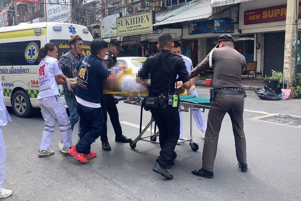 The victim is attended to by first responders. Photo: Handout