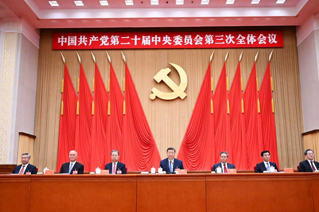 Chinese President Xi Jinping (centre) at the third plenary session in Beijing this month. Photo: Xinhua