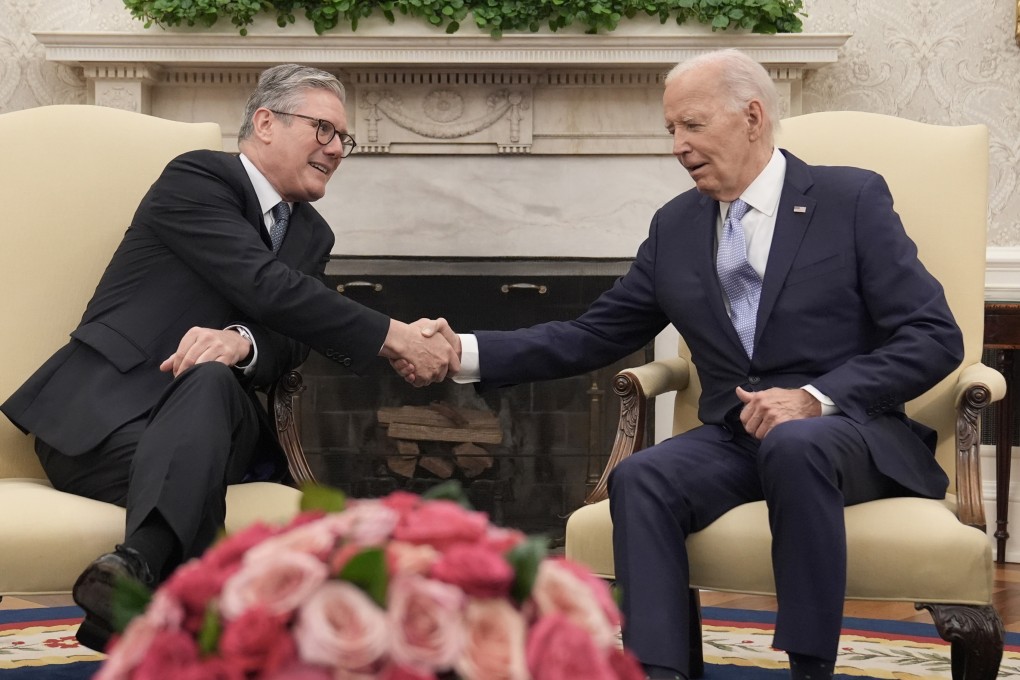 US President Joe Biden shakes hands with British Prime Minister Keir Starmer (left) in Washington on July 11. Photo: PA Wire / dpa