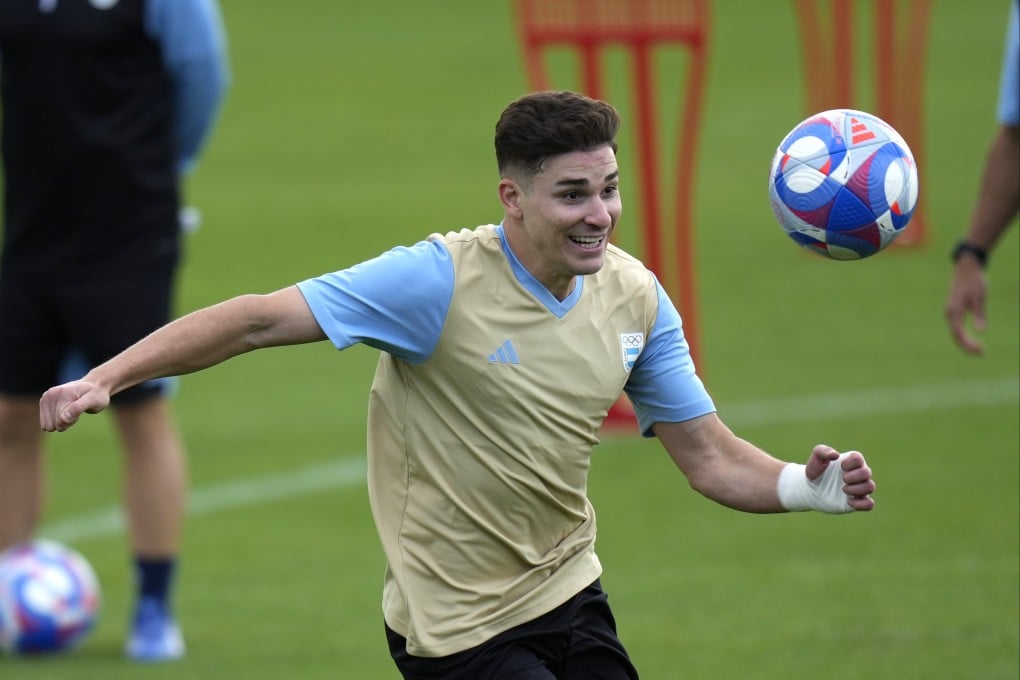 Julian Alvarez, who stars for Manchester City, will be one of Argentina’s highest-profile players as they set out to defend their gold medal without Lionel Messi. Photo: AP