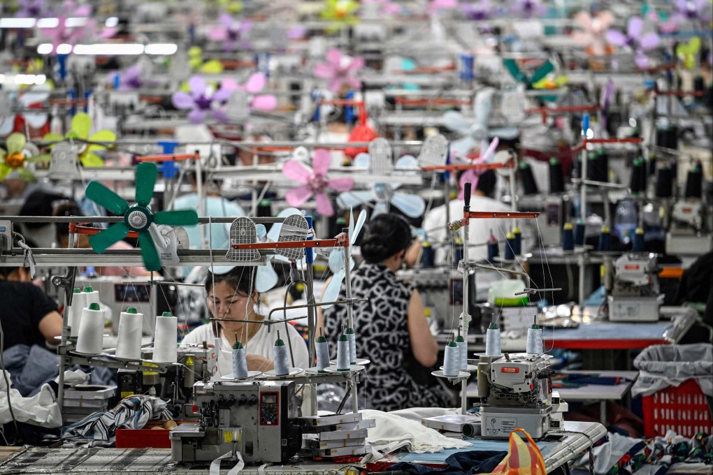 Workers at a textile factory produce clothes for e-commerce company Shein in southern China’s Guangdong province. Photo: AFP