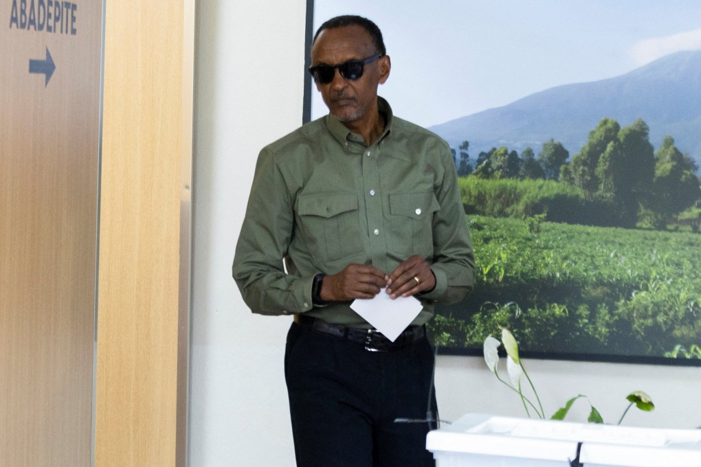 Rwanda’s President Paul Kagame prepares to cast his ballot in Kigali on July 15. On Monday, the electoral commission confirmed he has won a fourth term. Photo: Reuters