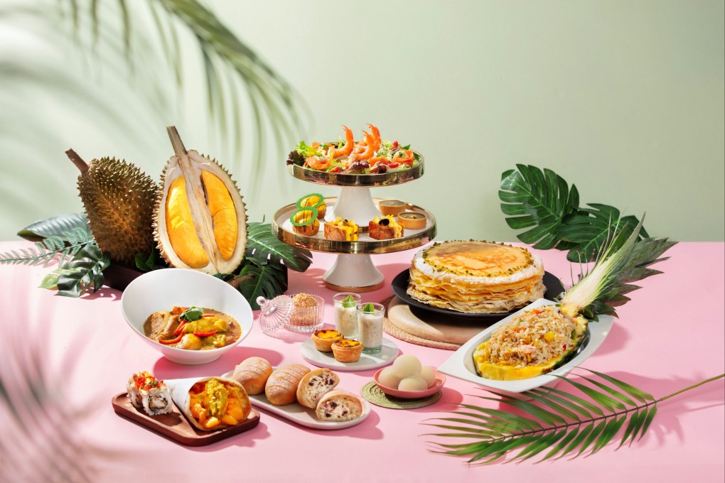 Dishes from the Durian Afternoon Tea Buffet at Yamm, one of six Hong Kong restaurants and cafes offering new takes on the pungent “king of fruits” in summer 2024. Photo: Yamm