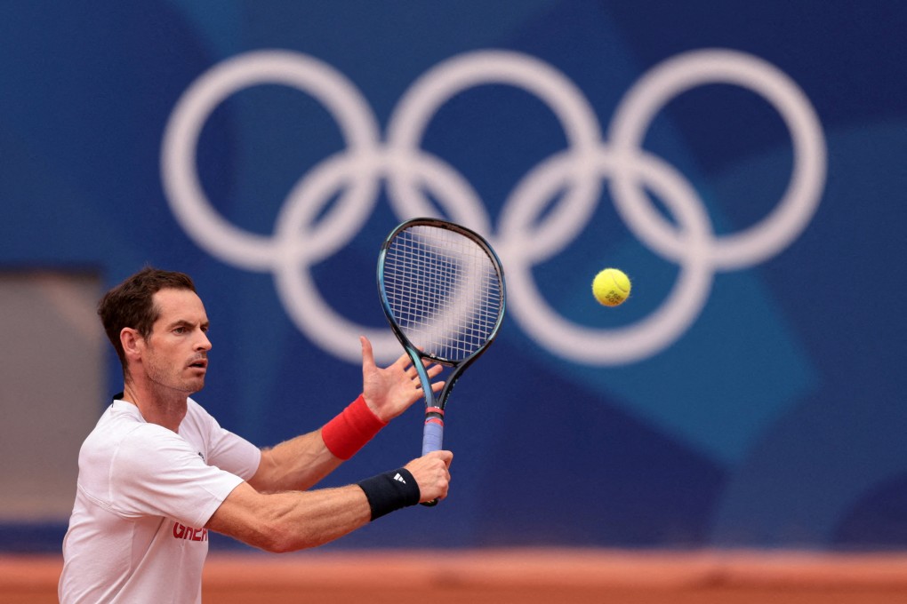 Andy Murray gets some practice in at Roland Garros ahead of the Paris Olympics. Photo: Reuters