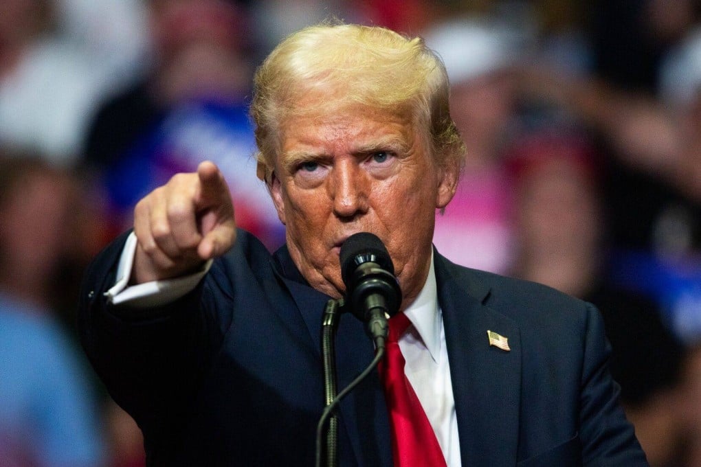 Donald Trump speaks during a campaign event in Grand Rapids, Michigan, on Saturday. Photo: Bloomberg
