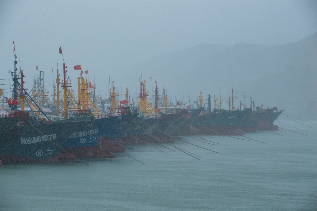 Fishing boats take shelter from the approaching Super Typhoon Gaemi at a harbour in Fuzhou, Fujian province on Wednesday. Photo: Xinhua