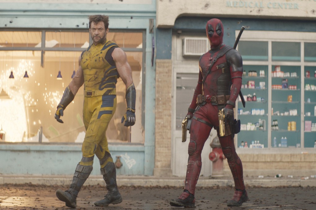This image released by 20th Century Studios/Marvel Studios shows Hugh Jackman as Wolverine/Logan, left, and Ryan Reynolds as Deadpool/Wade Wilson in a scene from “Deadpool & Wolverine”. Photo: 20th Century Studios/Marvel Studios via AP