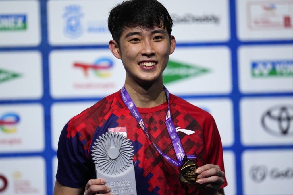 Singapore’s Loh Kean Yew defeated India’s Kidambi Srikanth to win the BWF World Championships in 2021. Photo: AP