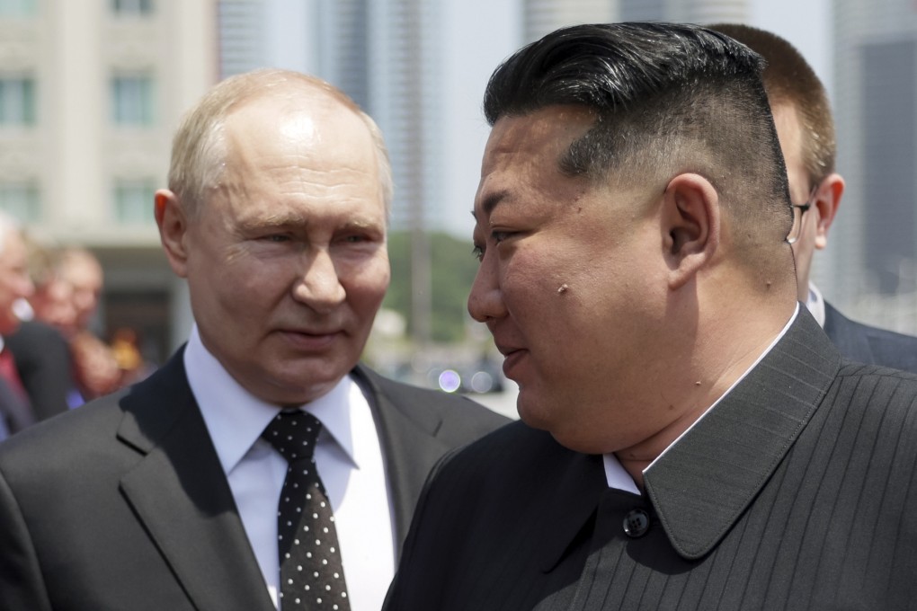 Russian President Vladimir Putin and North Korea’s leader Kim Jong-un. File photo: Sputnik via AP