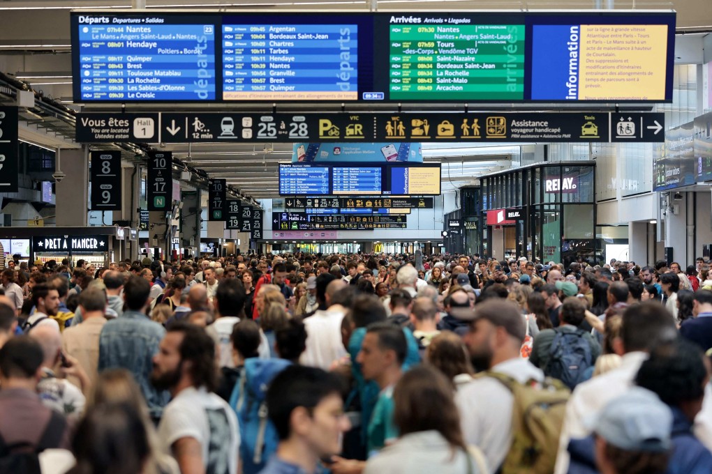 Passengers at the Gare Montparnasse train station in Paris on Friday. Photo: AFP