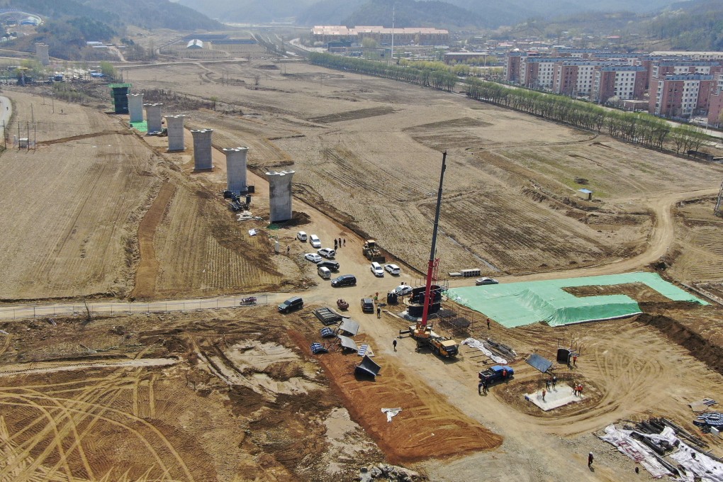 China’s high-speed railways, including this one being built in the northeastern province of Liaoning, can raise debt levels among local governments. Photo: Xinhua