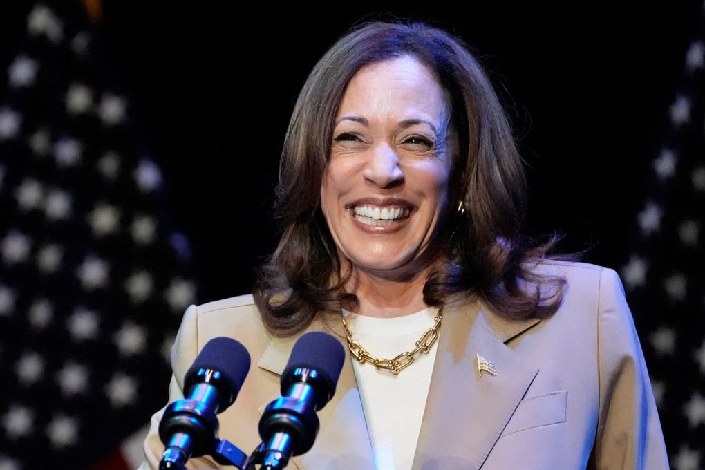 US Vice-President Kamala Harris speaks at a campaign event in Pittsfield, Massachusetts, on Saturday. Photo: Reuters