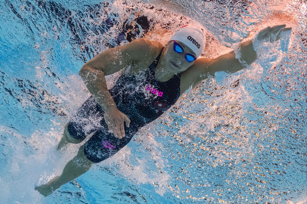 An underwater view shows Hong Kong’s Siobhan Haughey swimming in the 200m freestyle in Paris. Photo: AFP