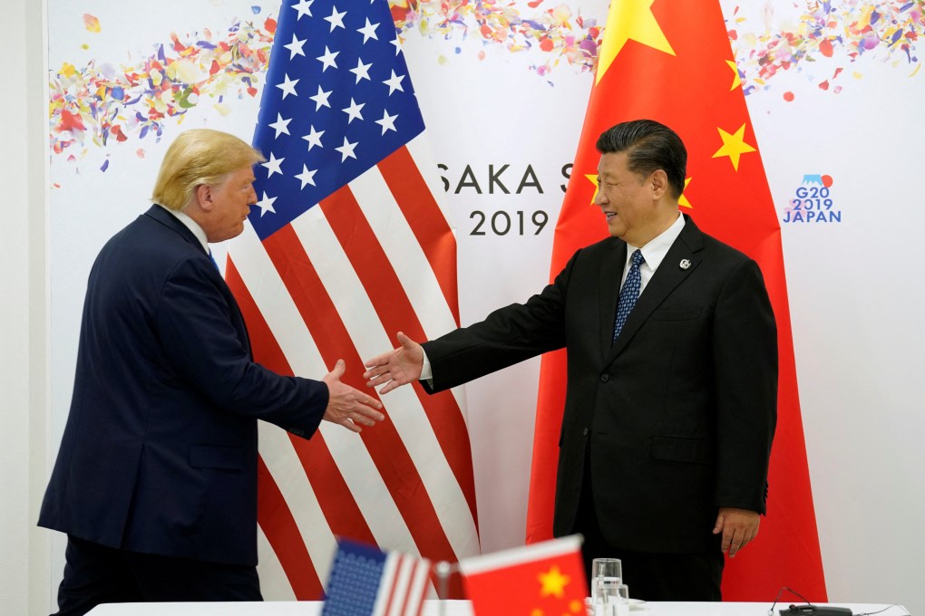 Former US president Donald Trump and China’s President Xi Jinping shake hands before their bilateral meeting during the G20 leaders summit in Osaka, Japan on June 29, 2019. Photo: Reuters
