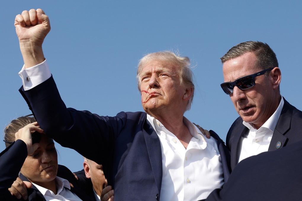 Donald Trump moments after the shooting on July 13. Photo: TNS