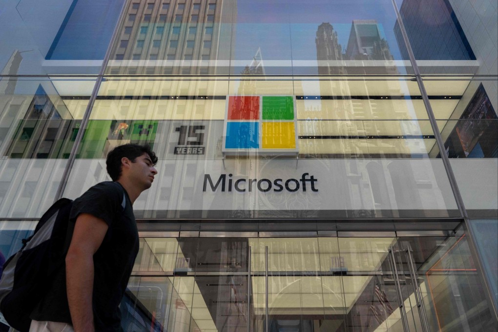 The Microsoft store on Fifth Avenue in New York City, July 19, 2024. Photo: Getty Images via AFP