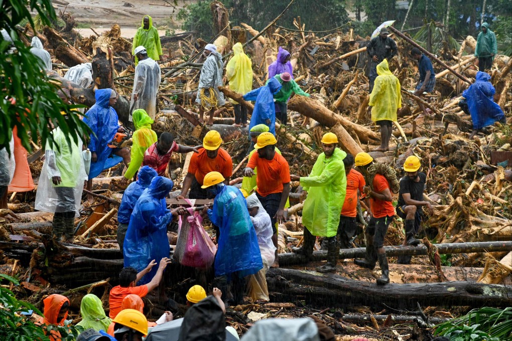 Search and rescue efforts following landslides in Wayanad on Tuesday. Photo; AFP