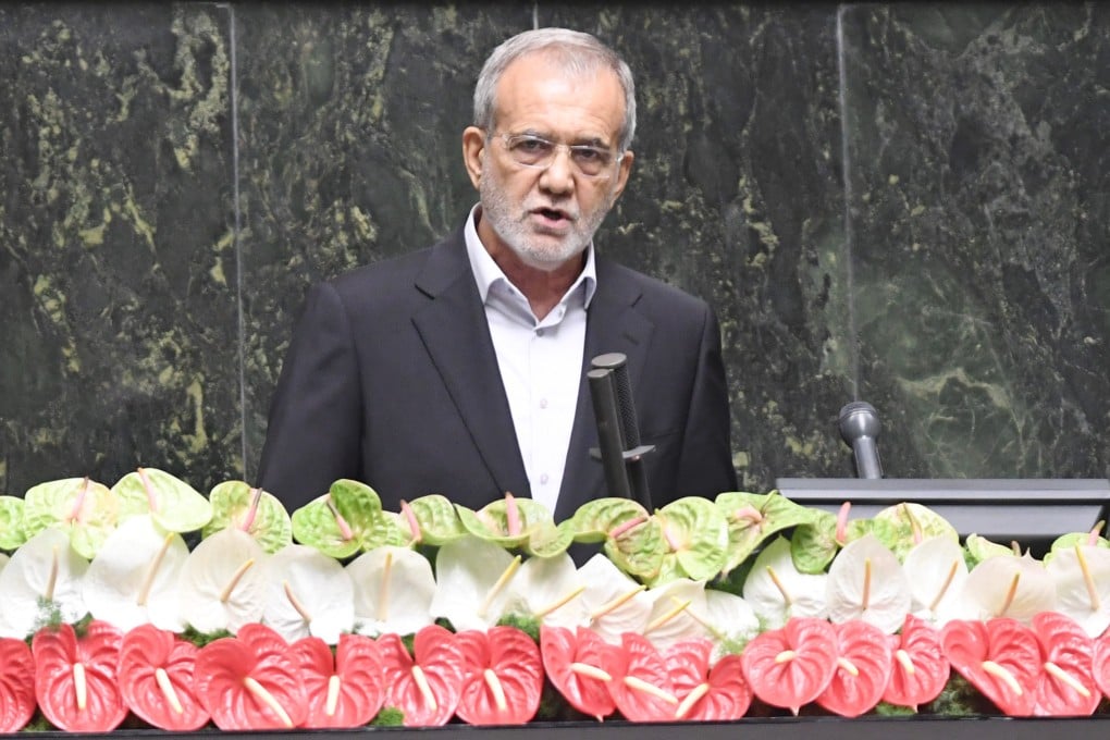 Masoud Pezeshkian delivers his inaugural address after being sworn in as Iran’s president. Photo: Xinhua