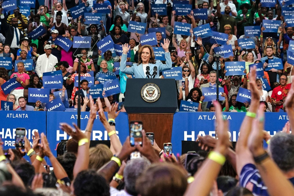 US Vice-President Kamala Harris at a campaign event in Atlanta, Georgia on Tuesday. Photo: AFP