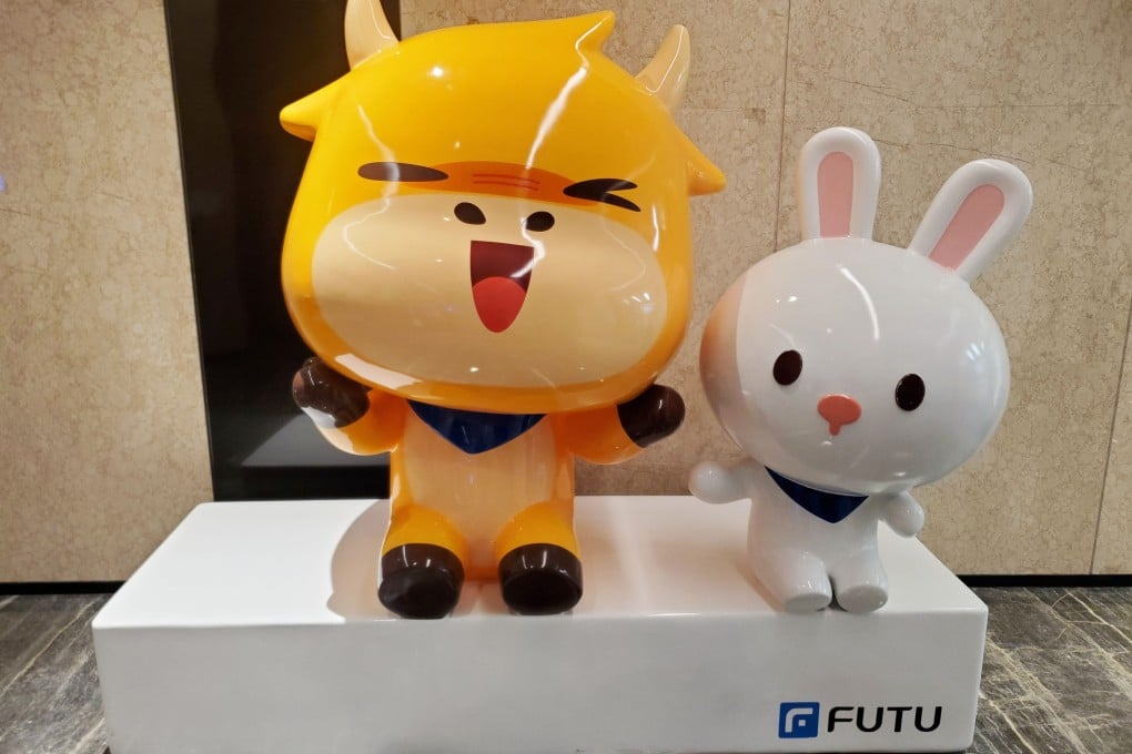 Futu’s bull mascot seen at the company’s headquarters in Shenzhen on December 9, 2020. Photo: Iris Ouyang