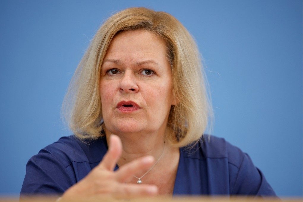 German Interior Minister Nancy Faeser called on China to stop carrying out such attacks. Photo: Reuters