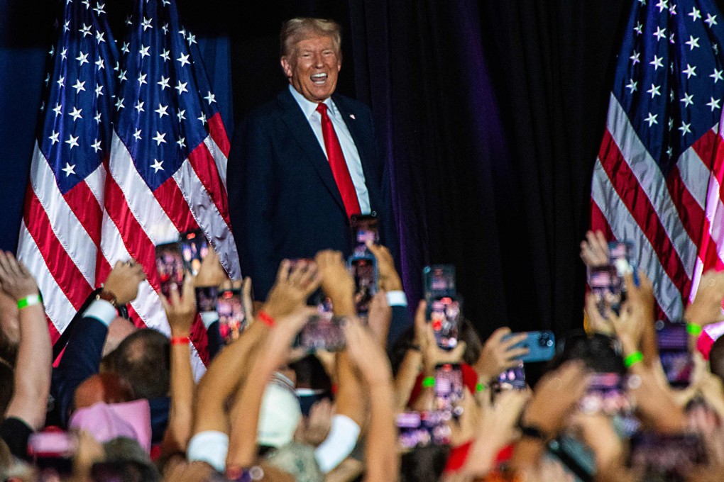 Former US president and 2024 Republican presidential candidate Donald Trump speaks at a campaign rally at the New Holland Arena in Harrisburg, Pennsylvania, on July 31. Photo: AFP