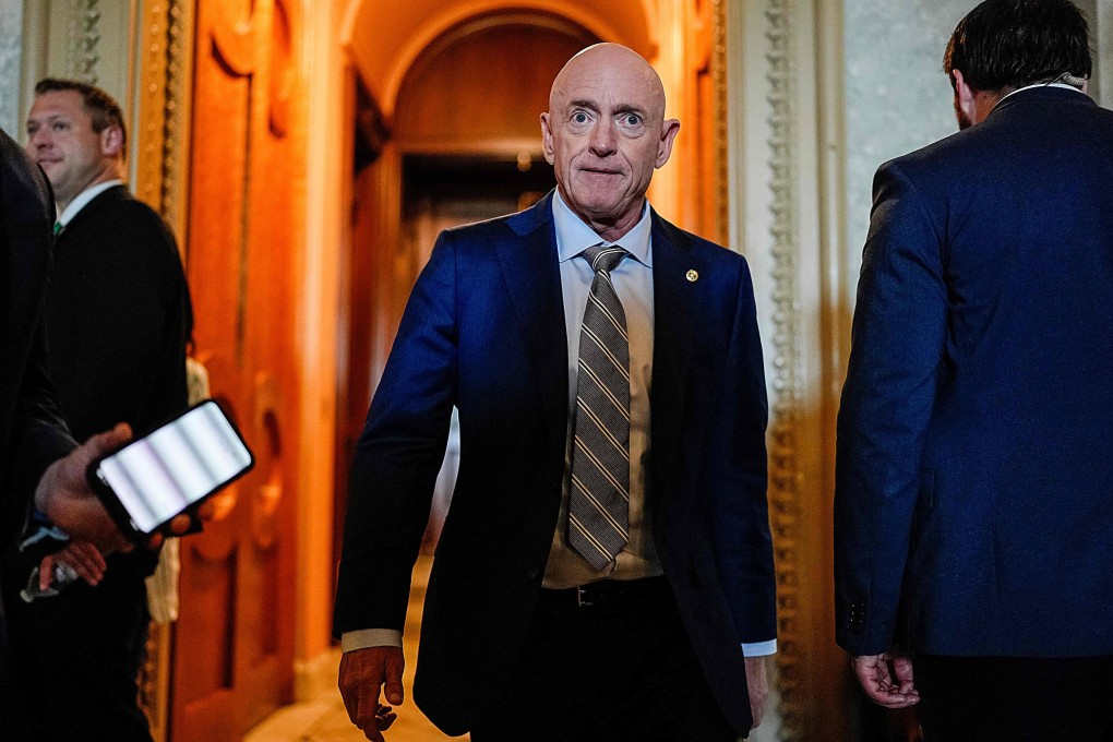 US Senator Mark Kelly, Democrat of Arizona,   at the Capitol on Wednesday. Photo: Getty Images via AFP