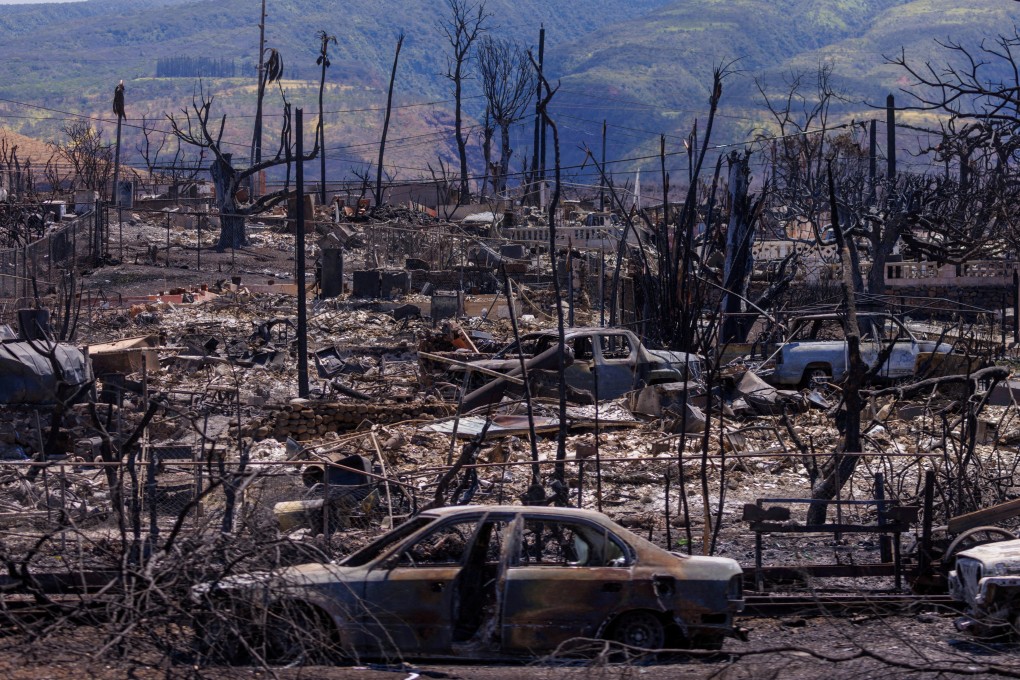 Fire damage in the Wahikuli Terrace neighbourhood in the fire ravaged town of Lahaina on the island of Maui in Hawaii, U.S. Photo: Reuters