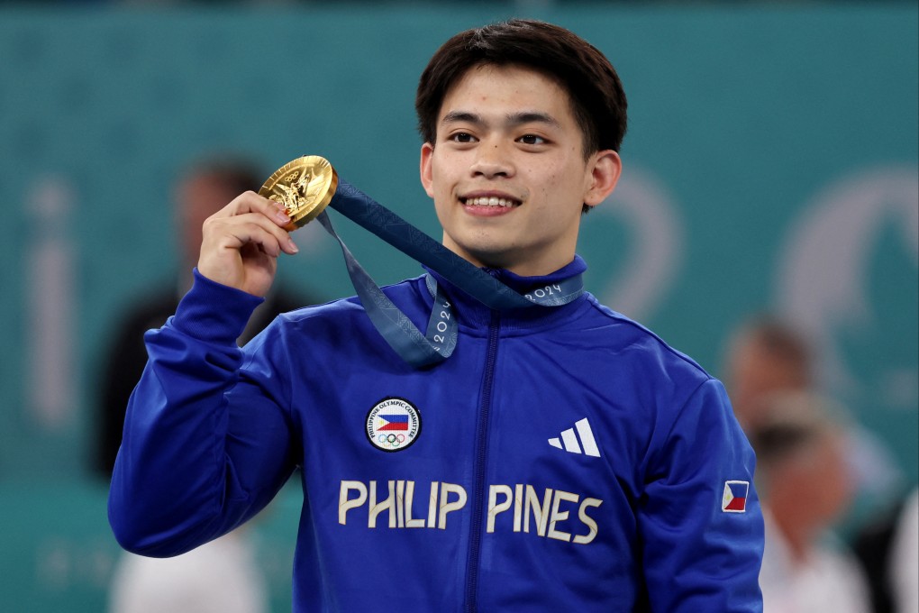 Carlos Yulo is just the second Olympic gold medallist in Philippines history. Photo: Reuters