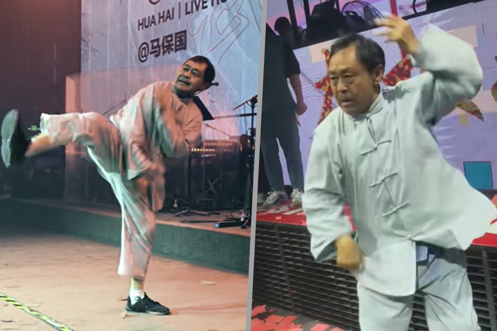 A disgraced kung fu master in China is back on the road again as a nightclub performer. Photo: SCMP composite/Douyin